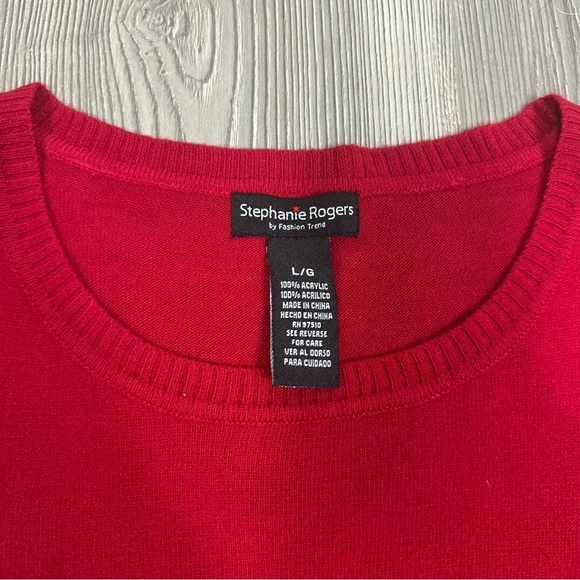 Stephanie Rogers Red Knit Sleeveless Sweater Vest Size L - Picture 5 of 6